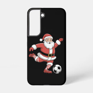 Kerstman speelt voetbal kerstsport samsung galaxy hoesje