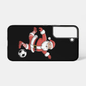 Kerstman speelt voetbal kerstsport samsung galaxy hoesje (Achterkant horizontaal)