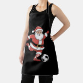 Kerstman speelt voetbal kerstsport schort (Insitu)