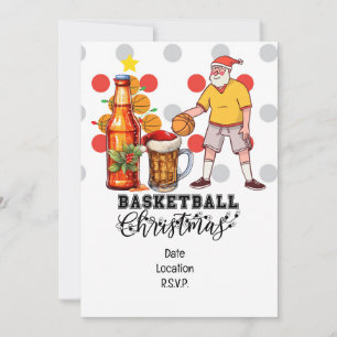 Kerstman spelen Basketbal Kerstmis Kaart