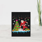 Kerstman spelen Bowling Kerstboom Grappige Speler Kaart (Voorkant)