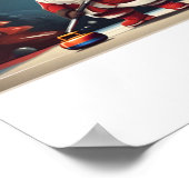 Kerstman spelen Curling Rock Poster (Hoek)