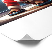 Kerstman spelen Curling Rock Poster (Hoek)