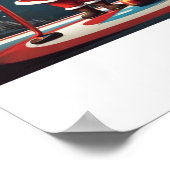 Kerstman spelen Curling Rock Poster (Hoek)