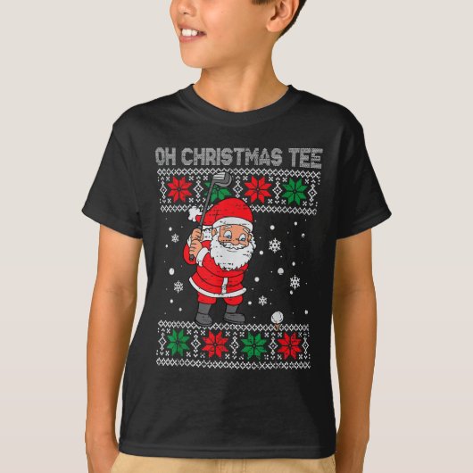 Kerstman spelen Golf Xmas Golfer voor Mannen T-shirt (Voorkant)