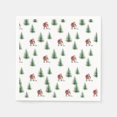 Kerstman spelen Hockey Servet Gift Kerstfeest (Voorkant)