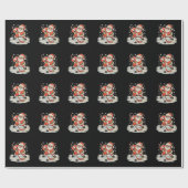 Kerstman spelen IJshockey Kerstmis Xmas Sport Cadeaupapier (Vlak)