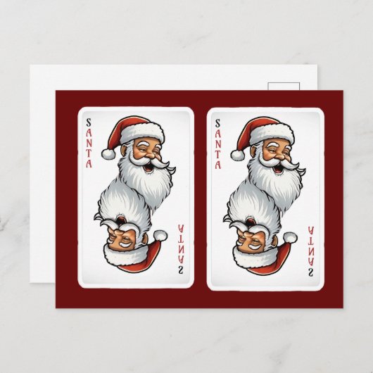 Kerstman Spelen Kaart voor Kerstmis (Voorkant / Achterkant)