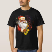 Kerstman spelen saxofoon muzikant Chr T-shirt (Voorkant)