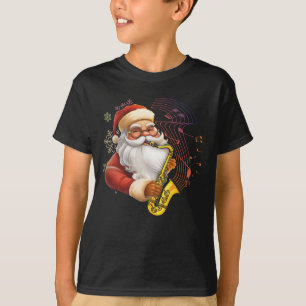 Kerstman spelen saxofoon muzikant Chr T-shirt