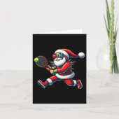 Kerstman spelen Tennis Game Tennis Racket Chris Kaart (Voorkant)
