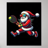 Kerstman spelen Tennis Game Tennis Racket Chris Poster (Voorkant)