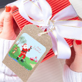 Kerstman spelen uit het water met Martini partij Vierkante Sticker