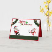 Kerstman spelen Voetbal Christmas Kaart