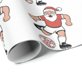 Kerstman spelen Voetbal Kerstman Sport Cadeaupapier (Rol Hoek)