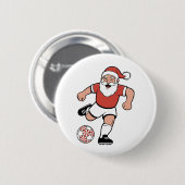 Kerstman spelen Voetbal Kerstman Sport Ronde Button 5,7 Cm (Voorkant /achterkant)
