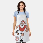 Kerstman spelen Voetbal Kerstman Sport Schort (Gedragen)