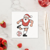 Kerstman spelen Voetbal Kerstman Sport Servet (Insitu)