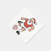 Kerstman spelen Voetbal Kerstman Sport Servet (Hoek)