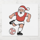 Kerstman spelen Voetbal Kerstman Sport Sparkling Wijnetiket (Enkel label)