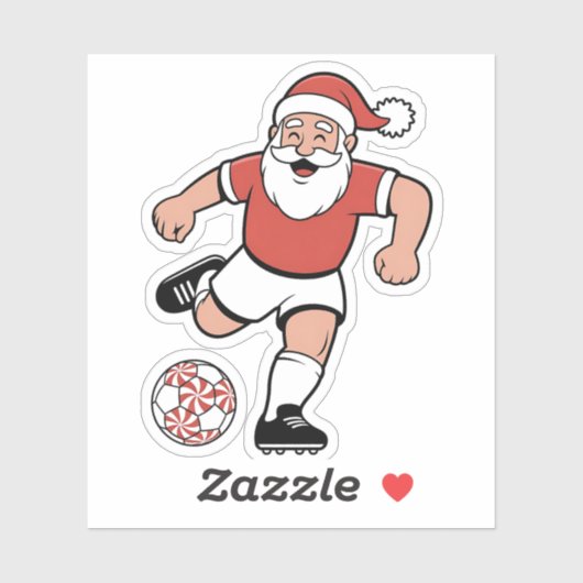 Kerstman spelen Voetbal Kerstman Sport Sticker (Vel)