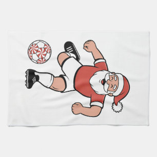 Kerstman spelen Voetbal Kerstman Sport Theedoek