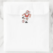 Kerstman spelen Voetbal Kerstman Sport Vierkante Sticker (Tas)