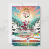 Kerstman spelen volleybal Vintage Kerstmis Feestdagenkaart (Voorkant)