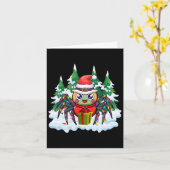 Kerstman Spin Holding Een Cadeau Doos Grappige Ker Kaart (Gele Bloem)