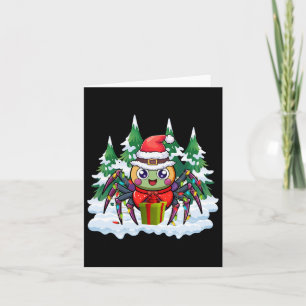 Kerstman Spin Holding Een Cadeau Doos Grappige Ker Kaart