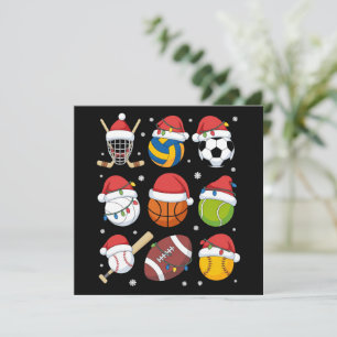 Kerstman Sport Kerst Sport Bal Speler Liefhebber Feestdagenkaart
