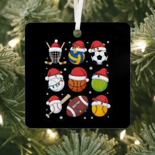 Kerstman Sport Kerst Sport Bal Speler Liefhebber Metalen Ornament