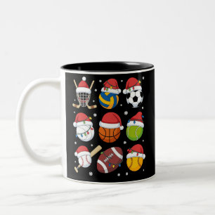 Kerstman Sport Kerst Sport Bal Speler Liefhebber Tweekleurige Koffiemok