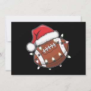 Kerstman Sporten Kerstmis American Football Fan Feestdagenkaart