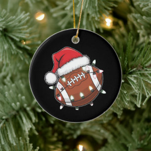 Kerstman sporten Kerstmis American Football liefhe Keramisch Ornament