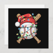 Kerstman sportief kerst honkbalspeler feestdagenkaart (Voorkant / Achterkant)