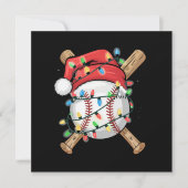 Kerstman sportief kerst honkbalspeler feestdagenkaart (Voorkant)
