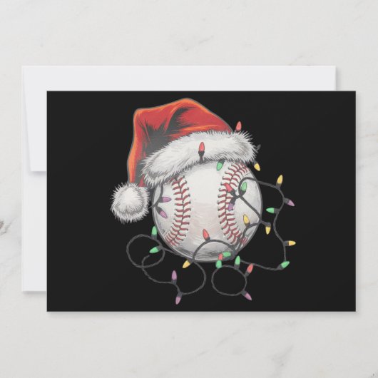 Kerstman sportief Kerstbal Baseballspeler Feestdagenkaart (Voorkant)