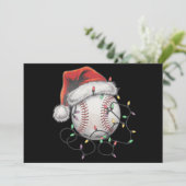 Kerstman sportief Kerstbal Baseballspeler Feestdagenkaart (Staand voorkant)