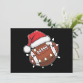 Kerstman sportief Kerstmis American Football liefh Feestdagenkaart (Staand voorkant)
