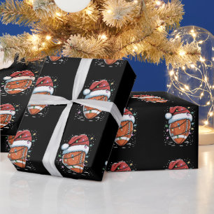 Kerstman sportieve kerst Amerikaanse voetbalspeler Cadeaupapier