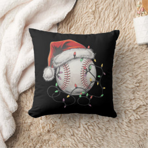Kerstman sportieve kerst honkbalspeler kussen