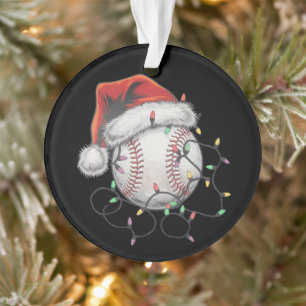Kerstman sportieve kerst honkbalspeler ornament
