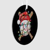 Kerstman sportieve kerst honkbalspeler ornament (voorkant)