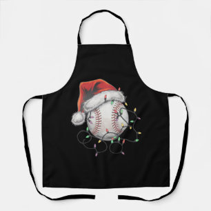 Kerstman sportieve kerst honkbalspeler schort