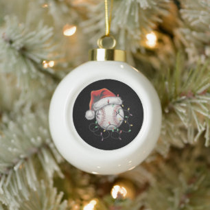 Kerstman sportieve kerstbalspeler keramische bal ornament