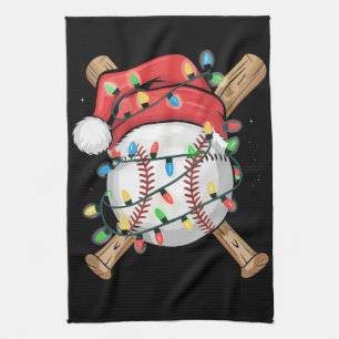 Kerstman sportieve kerstbalspeler theedoek