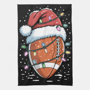 Kerstman sportieve Kerstmis American Football Spel Theedoek