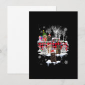 Kerstman Sproodle Met Rode Gestreepte Pick Up Truc Kaart (Voorkant / Achterkant)