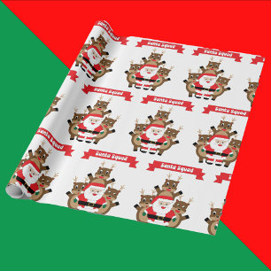 Kerstman Squad Kerstrendier Grappig Cadeaupapier